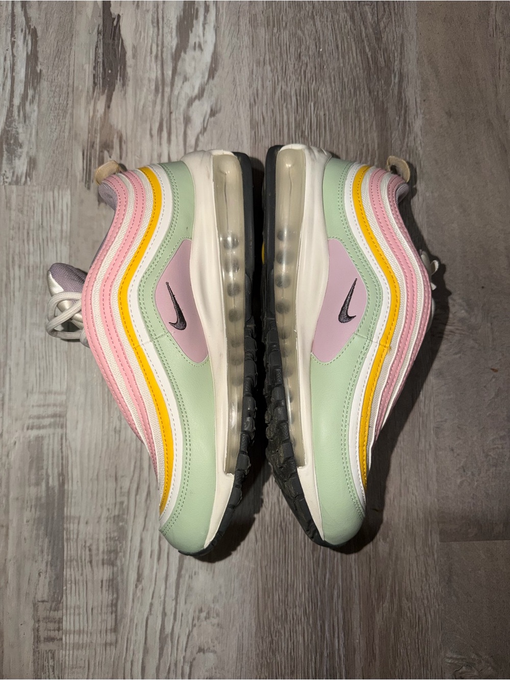 Nike Women’s Air Max 97 Pastel Green with Pink & Yellow Accents - Picture 6 of 8